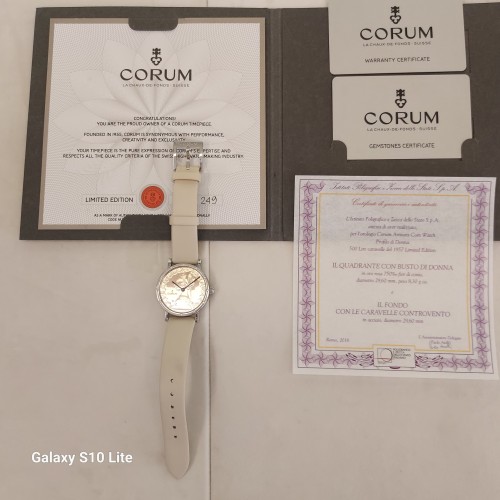 CORUM Usato Acciaio Oro 18 kt Quarzo Coin Watch 32 x 7 mm Quadrante Rosaref 04.0036