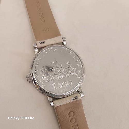 CORUM Usato Acciaio Oro 18 kt Quarzo Coin Watch 32 x 7 mm Quadrante Rosaref 04.0036