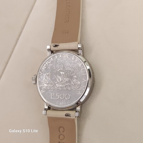 CORUM Usato Acciaio Diamanti Quarzo Coin Watch 32 x 7 mm Quadrante Oro Rosa 18 ktref 04.0036