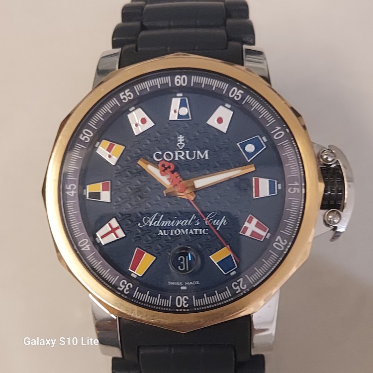 CORUM Usato acciaio oro 18 kt Automatico Admiral's Cup 41 mm Quadrante Bluref 032.833.24