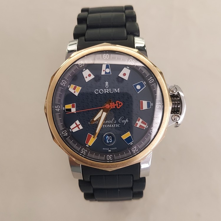 CORUM Usato acciaio oro 18 kt Automatico Admiral's Cup 41 mm Quadrante Bluref 082.833.24