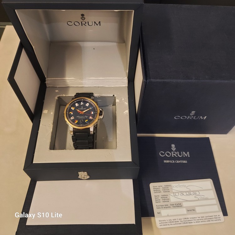 CORUM Usato acciaio oro 18 kt Automatico Admiral's Cup 41 mm Quadrante Bluref 032.833.24