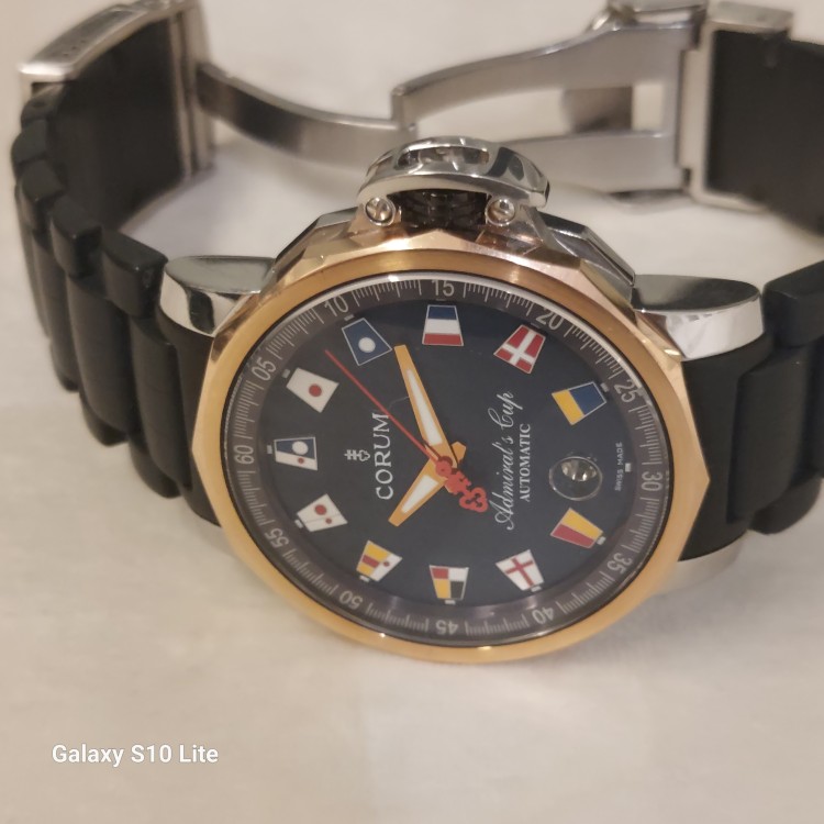 CORUM Usato acciaio oro 18 kt Automatico Admiral's Cup 41 mm Quadrante Bluref 032.833.24