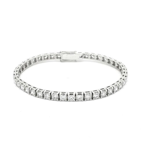 Bracciale Tennis Diamanti 4GQ 4,25 mm n° 43 pietre ct 7,33 DEF SI1 Oro Bianco 18 kt 17,42 gr