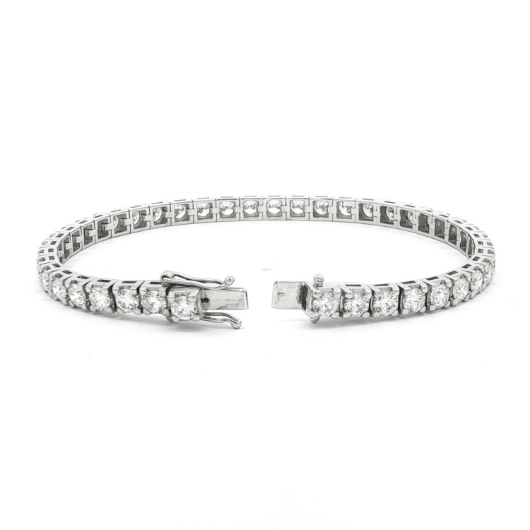 Bracciale Tennis Diamanti 4GQ 4,25 mm n° 43 pietre ct 7,33 DEF SI1 Oro Bianco 18 kt 17,42 gr