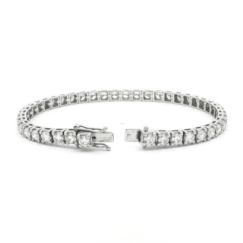 Bracciale Tennis Diamanti 4GQ 4,25 mm n° 43 pietre ct 7,33 DEF SI1 Oro Bianco 18 kt 17,42 gr