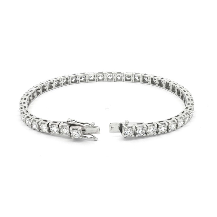 Bracciale Tennis Diamanti 4GQ 4,25 mm n° 43 pietre ct 7,33 DEF SI1 Oro Bianco 18 kt 17,42 gr