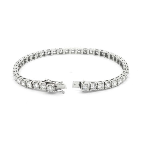 Bracciale Tennis Diamanti 4GQ 4,25 mm n° 43 pietre ct 7,33 DEF SI1 Oro Bianco 18 kt 17,42 gr