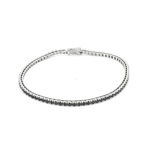 Bracciale Tennis Diamanti Neri 2,3 mm ct 2,48 Oro 18 kt 8,99 gr