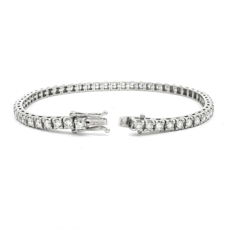 Bracciale Tennis Diamanti 4GQ 3,3 mm n° 54 pietre ct 3,61  EF VVS in Oro 18 kt 14,34 gr