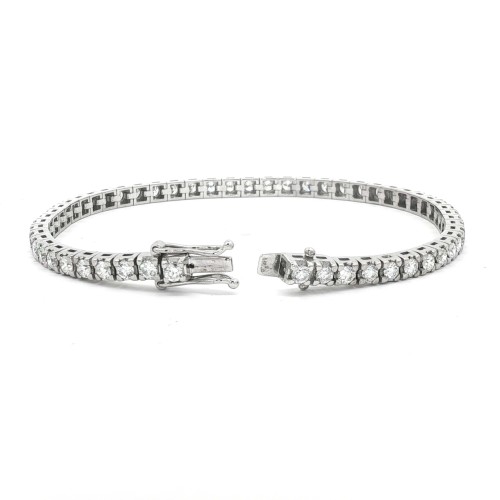 Bracciale Tennis Diamanti 4GQ 3,3 mm n° 54 pietre ct 3,61  EF VVS in Oro 18 kt 14,34 gr