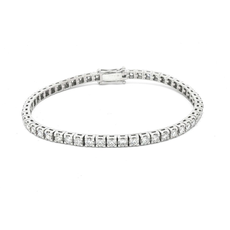 Bracciale Tennis Diamanti 4GQ 3,3 mm n° 54 pietre ct 3,61  EF VVS in Oro 18 kt 14,34 gr