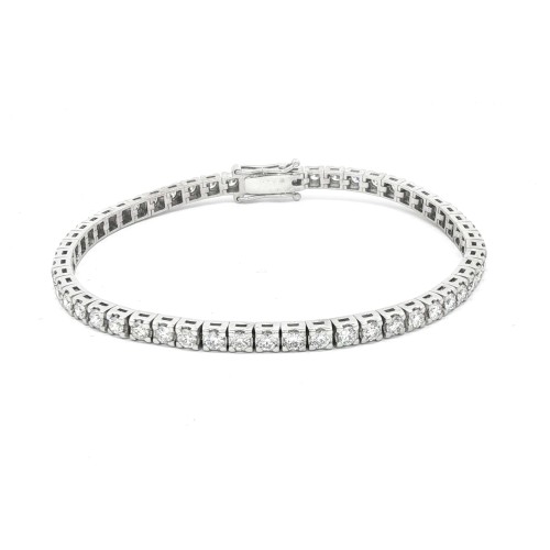 Bracciale Tennis Diamanti 4GQ 3,3 mm n° 54 pietre ct 3,61  EF VVS in Oro 18 kt 14,34 gr