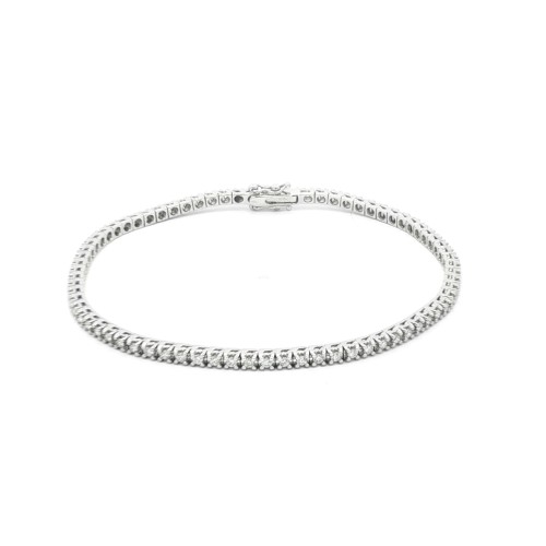 Bracciale Tennis Diamanti 4GQXL 2,3 mm n° 74 pietre misura 17,6 cm ct 1,06 F VS  Oro Bianco 18 kt 8,49 gr