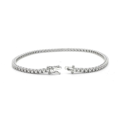 Bracciale Tennis Diamanti 4GQXL 2,3 mm n° 74 pietre misura 17,6 cm ct 1,06 F VS  Oro Bianco 18 kt 8,49 gr