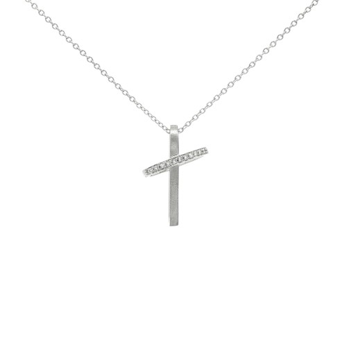ALFIERI & St. JOHN Collana Croce Diamanti ct 0,05 Oro 18 kt