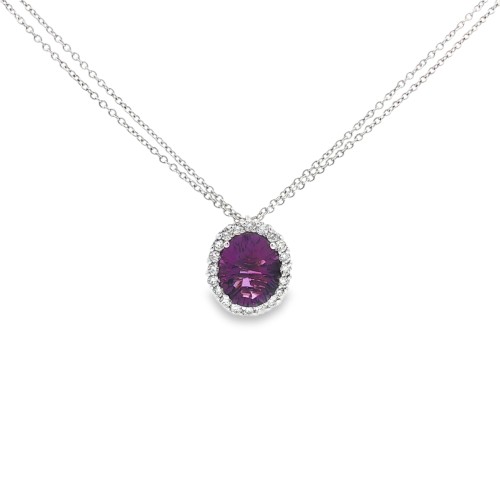 Collana Ametista Diamante ct 0,46 Oro 18 kt