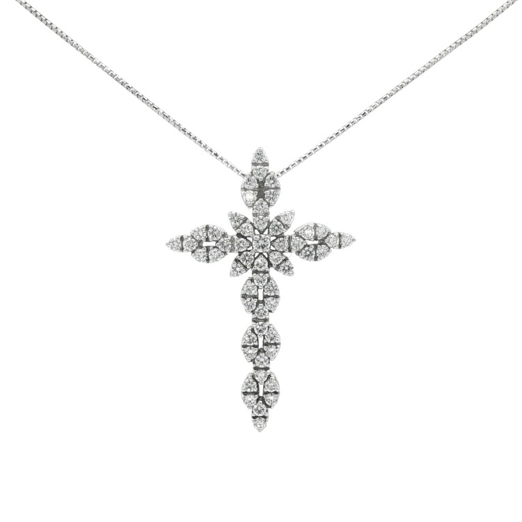 Collana Croce Diamanti ct 1,56 Oro 18 kt