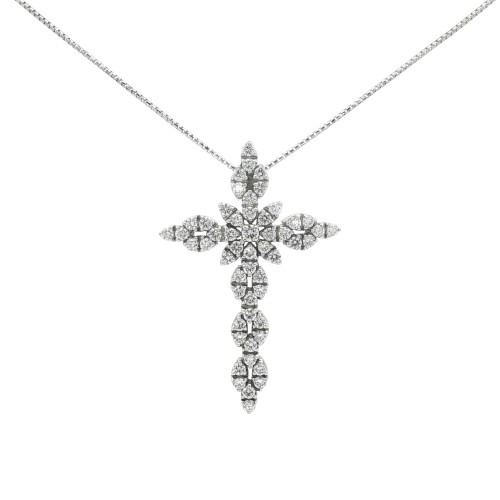 Collana Croce Diamanti ct 1,56 Oro 18 kt