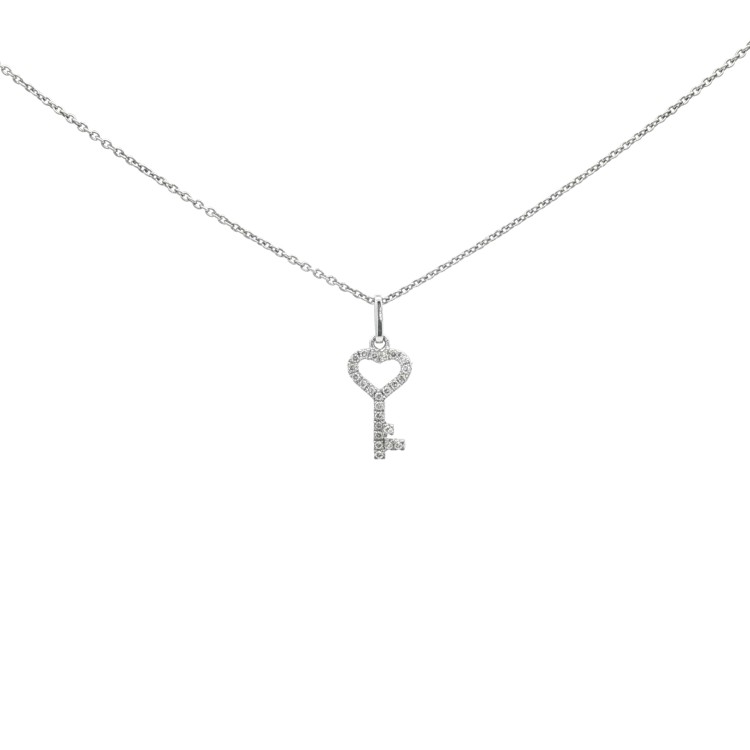 Pendente Chiave Diamanti ct 0,12 G VS2 Oro 18 kt 1,83 gr