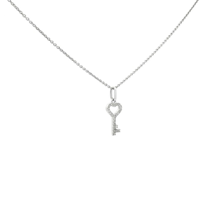 Pendente Chiave Diamanti ct 0,12 G VS2 Oro 18 kt 1,83 gr