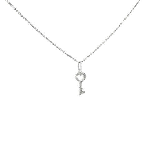 Pendente Chiave Diamanti ct 0,12 G VS2 Oro 18 kt 1,83 gr