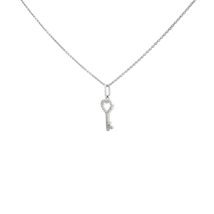 Pendente Chiave Diamanti ct 0,12 G VS2 Oro 18 kt 1,83 gr