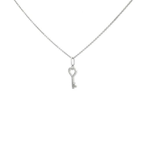 Pendente Chiave Diamanti ct 0,12 G VS2 Oro 18 kt 1,83 gr