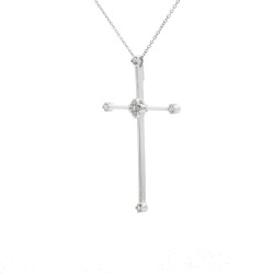 Collana Croce Diamanti ct 0,013 Oro 18 kt 2