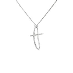 Collana Croce Diamanti ct 0,20 Oro 18 kt 2
