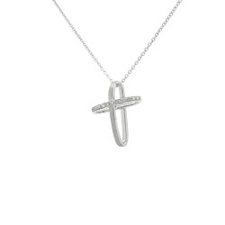 ALFIERI & St JOHN Collana Croce Diamanti ct 0,05 Oro 18 kt 2