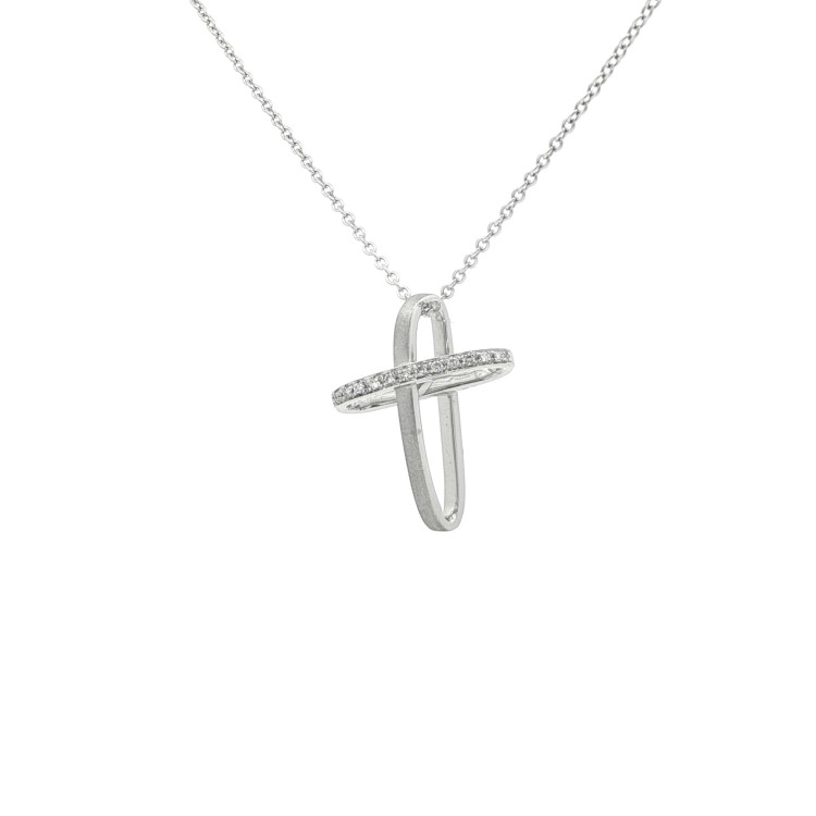 ALFIERI & St. JOHN Collana Croce Diamanti ct 0,05 Oro 18 kt