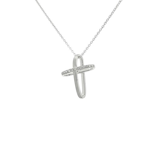 ALFIERI & St. JOHN Collana Croce Diamanti ct 0,05 Oro 18 kt