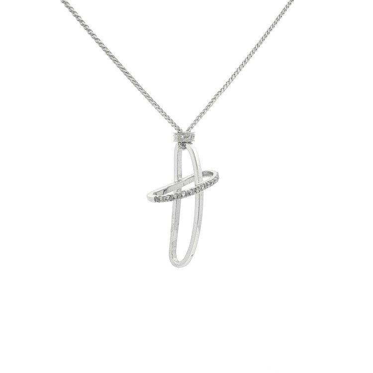 Collana Croce Diamanti ct 0,09 Oro 18 kt