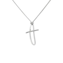Collana Croce Diamanti ct 0,09 Oro 18 kt 2
