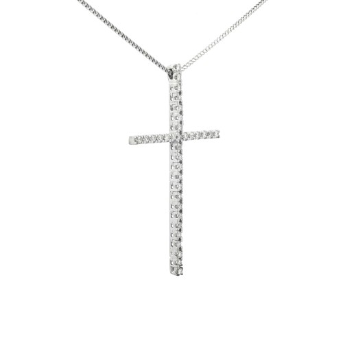Collana Croce Diamanti ct 0,60 Oro 18 kt