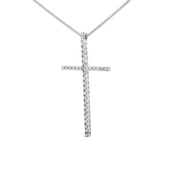 Collana Croce Diamanti ct 0,60 Oro 18 kt 2