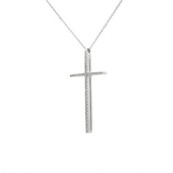 Collana Croce Diamanti ct 0,26 Oro 18 kt 2