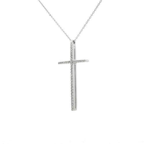 Collana Croce Diamanti ct 0,26 Oro 18 kt