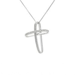 ALFIERI & St JOHN Collana Croce Diamanti ct 0,31 Oro 18 kt 2
