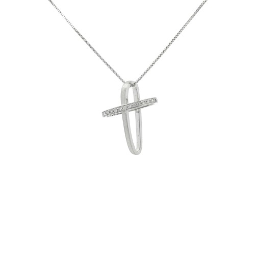ALFIERI & St. JOHN Collana Croce Diamanti ct 0,05 Oro 18 kt