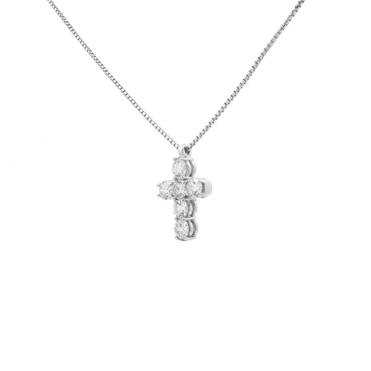 Collana Croce Diamanti ct 1,59 EF VVS Oro 18 kt