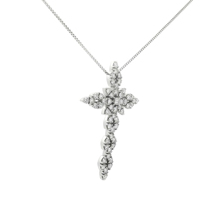 Collana Croce Diamanti ct 1,56 Oro 18 kt