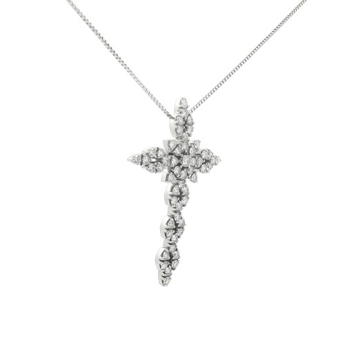 Collana Croce Diamanti ct 1,56 Oro 18 kt