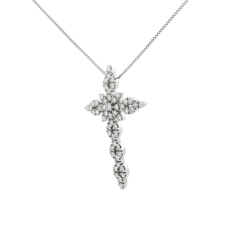 Collana Croce Diamanti ct 1,56 Oro 18 kt