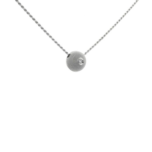 Collana Pendente SFERA Diamanti ct 0,03 Oro 18 kt