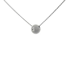 Collana Pendente SFERA Diamanti ct 0,03 Oro 18 kt 2