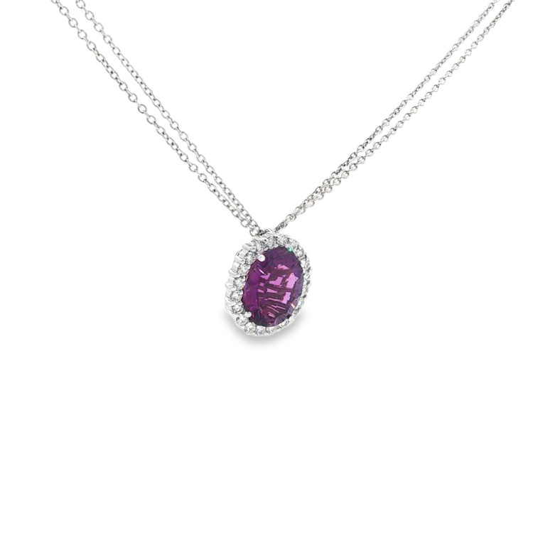 Collana Ametista Diamante ct 0,46 Oro 18 kt
