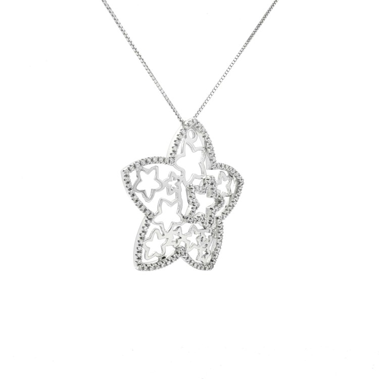Collana Pendente Diamanti ct 0,55 Oro 18 kt