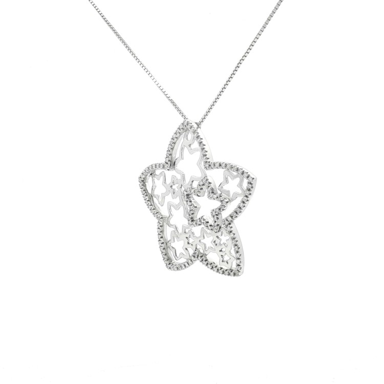 Collana Pendente Diamanti ct 0,55 Oro 18 kt